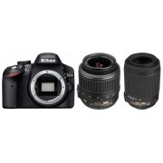 Nikon D3200+18-55MM VR II KIT+55-200MM VR+CF-EU05 BAG+SDHC 8GB CLASS 10